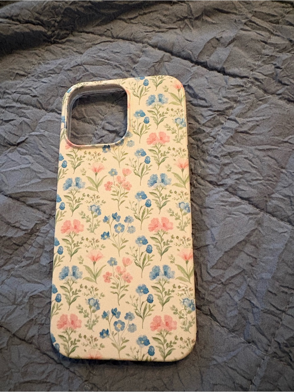 Floral Pink & Blue Protective Phone Case by Casely. 16 pro max